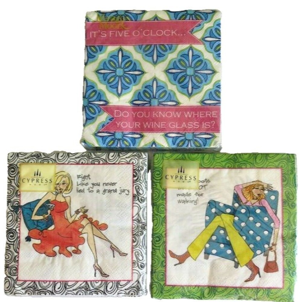 Cypress Cute Girls Night Sayings Cocktail Beverage Paper Napkins 3 Ply 60 Ct 5x5